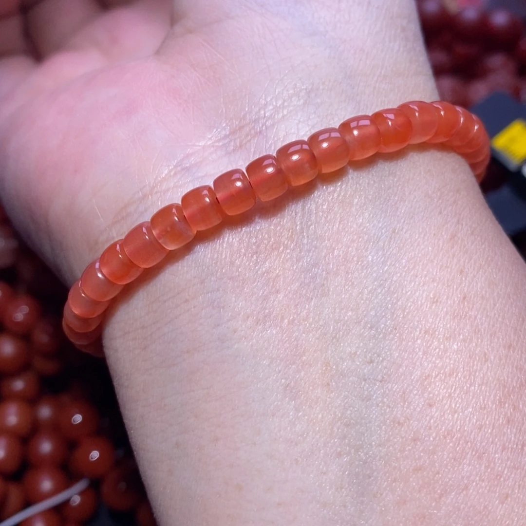 南红玛瑙未镶嵌手链卡5.2