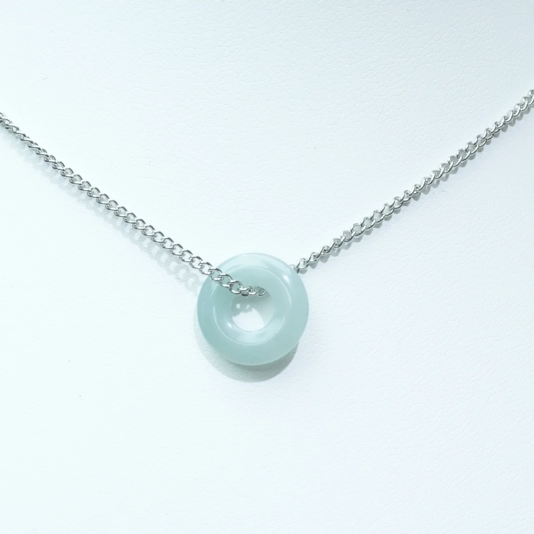 天然A货翡翠平安扣吊坠配链子多样性发时尚百搭简约挂坠气质精致