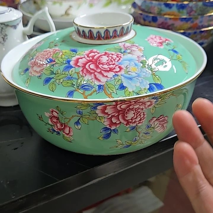 瓷片微瑕珐琅彩7寸一个泡面碗一个666