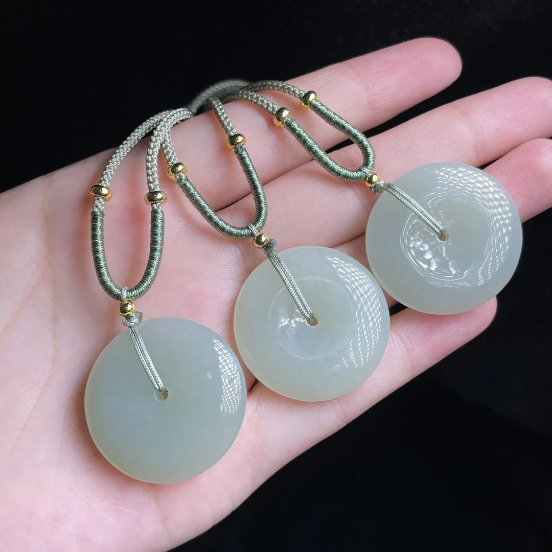 【玉总珠宝】和田玉平安扣吊坠项链小众礼物多样性发一CAN1500262