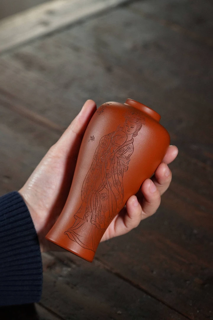 宜兴紫砂茶具茶宠摆件赏瓶、花瓶装饰品全手工制作
