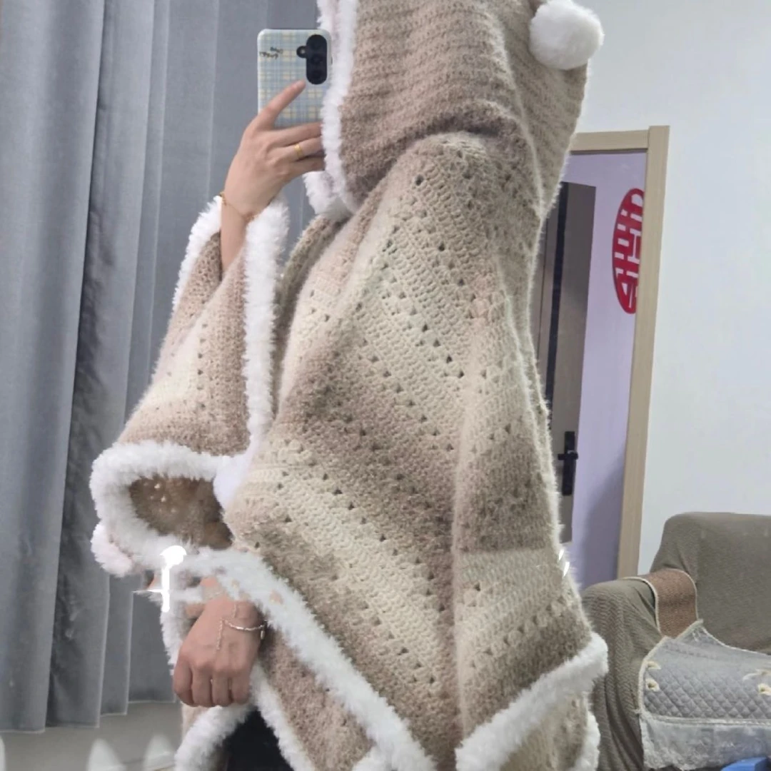 醒狮光遇七星毯斗篷毛线材料包手工编织diy连帽七星带帽斗篷