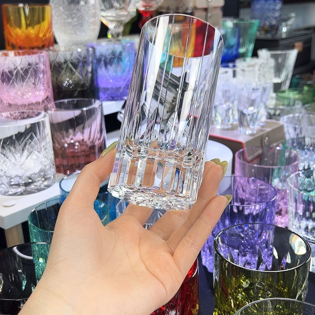 水晶厚款喂*透色长水杯