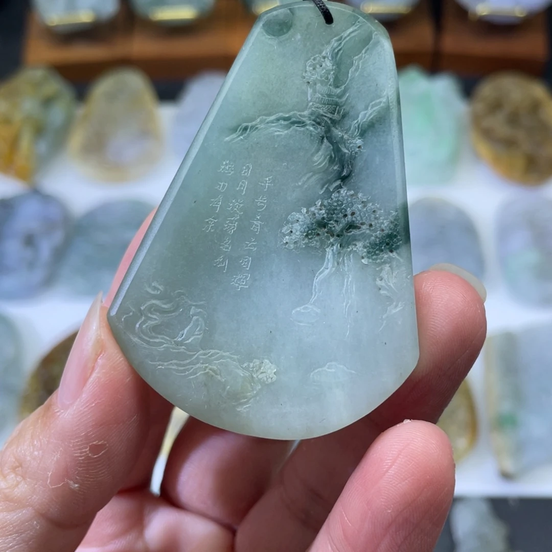 未镶嵌定制翡翠山水