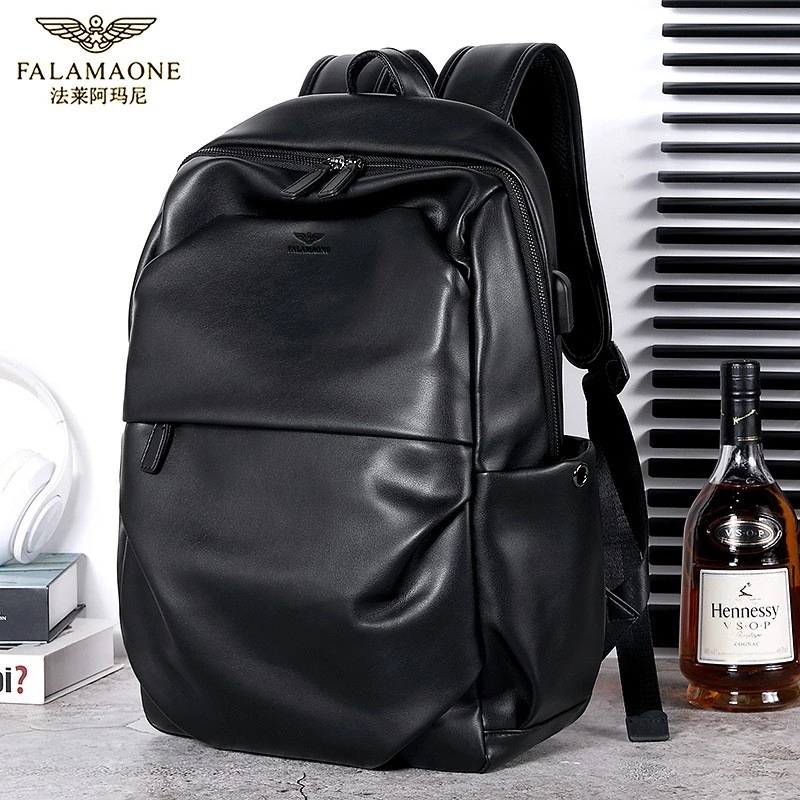 法莱阿玛尼男士双肩包商务通勤男包大容量电脑包潮流百搭旅行包