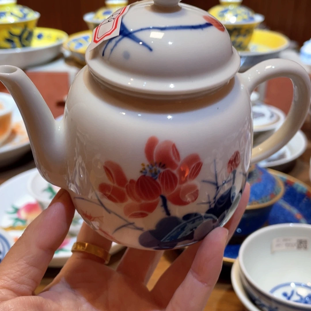 瓷片景德镇陶瓷荷花胡