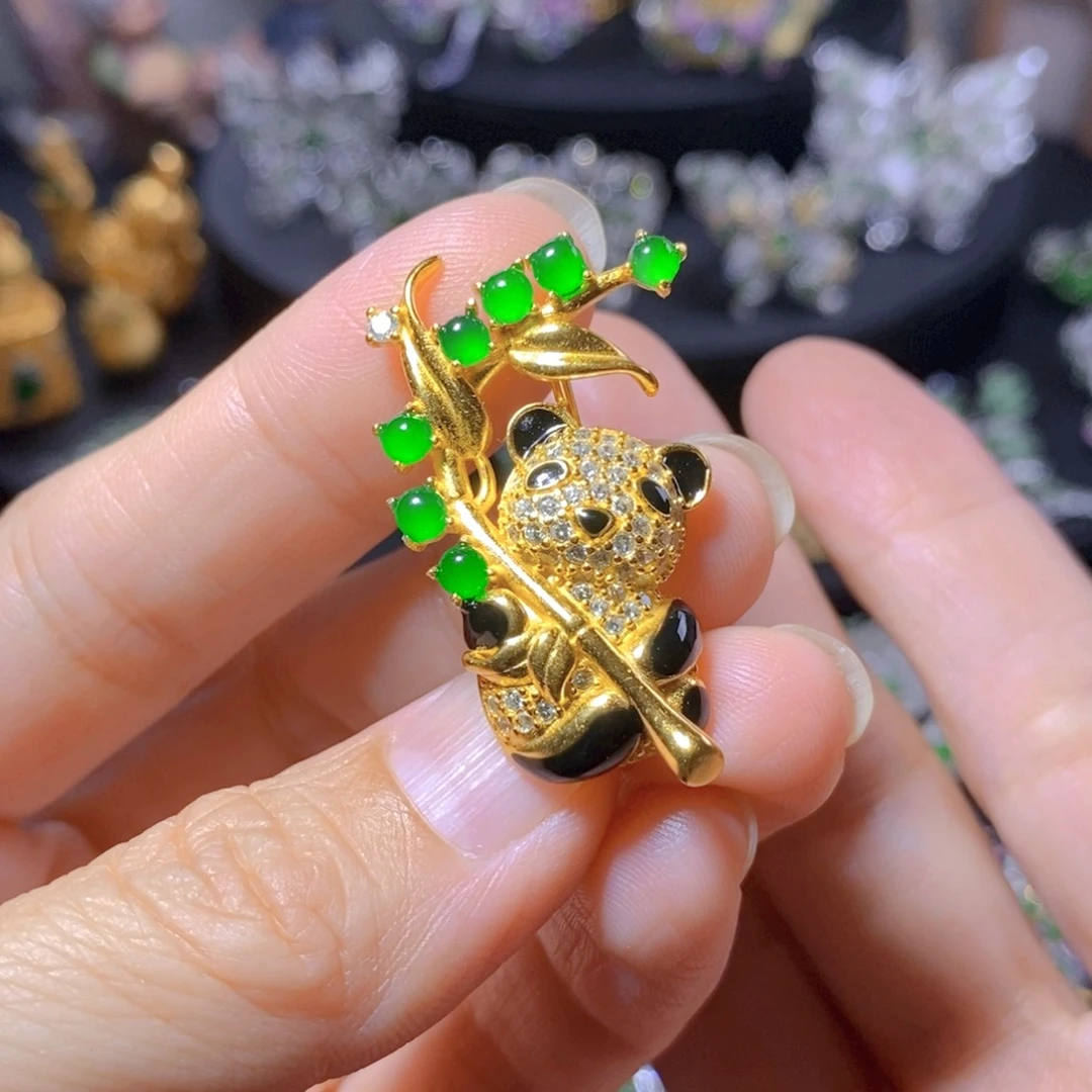 翡翠银S925镶嵌颈饰天然翡翠