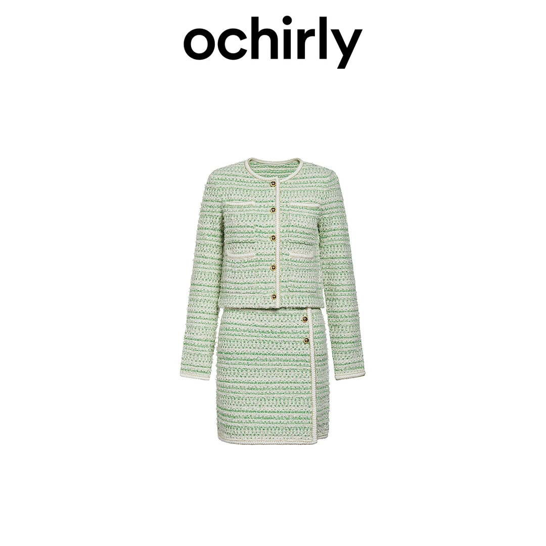 欧时力 花式纱小香风套装裙外套新款春装法式气质时尚