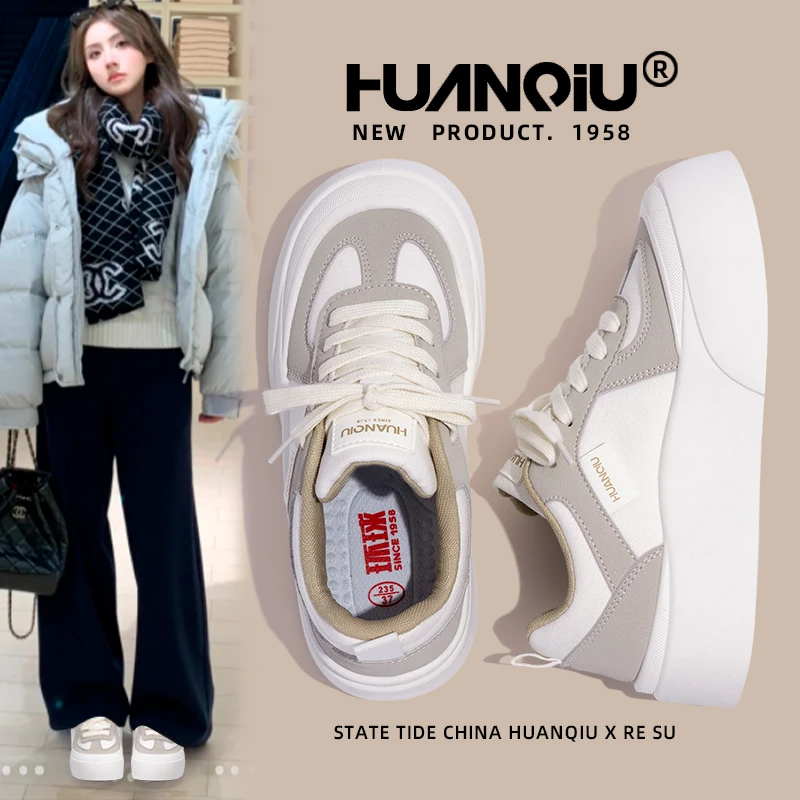 环球春季新款板鞋2025小众百搭鞋子厚底增高休闲鞋轻便舒适女鞋