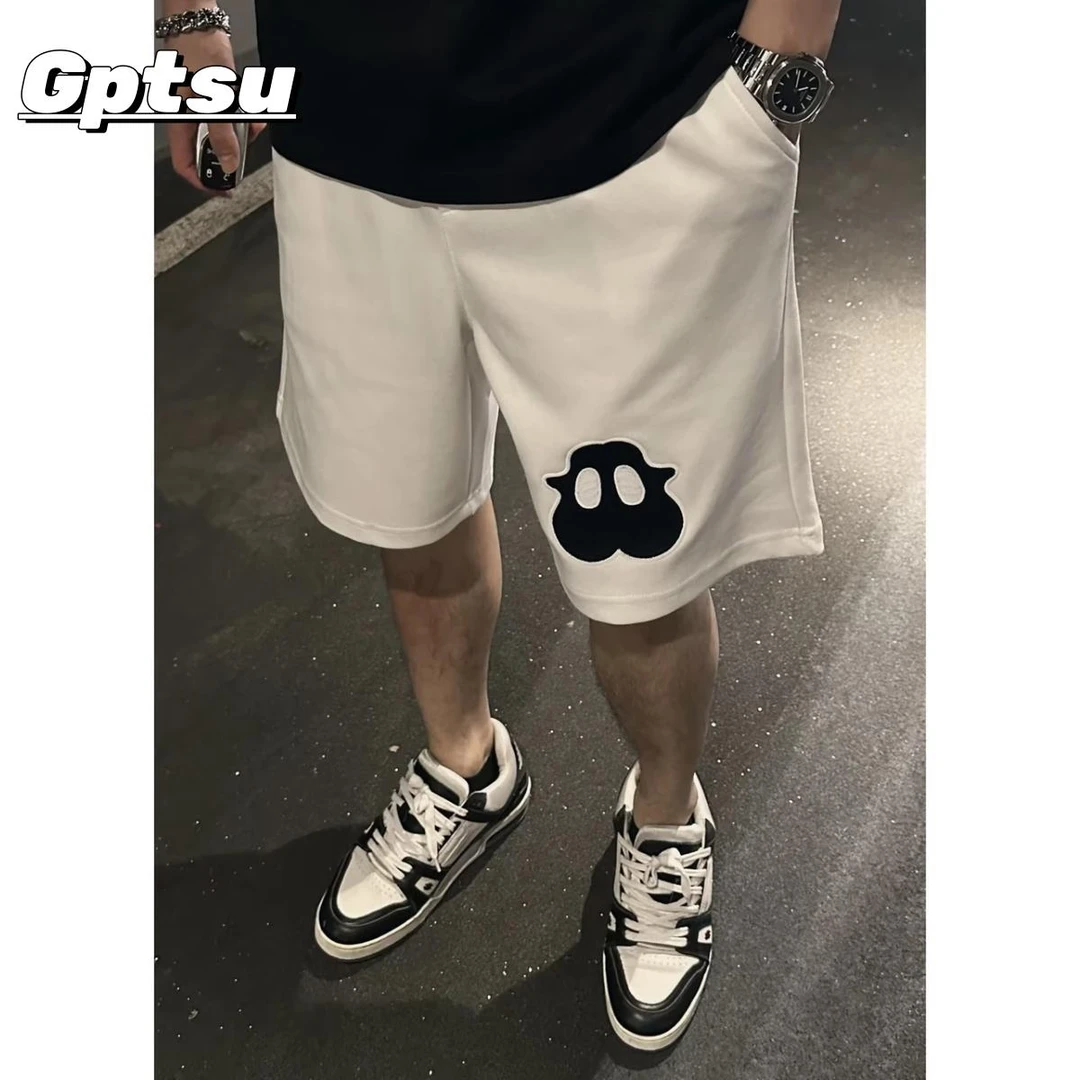 GPTSu刺绣夏季男士五分休闲短裤时尚刺绣百搭宽松潮流新款短裤男