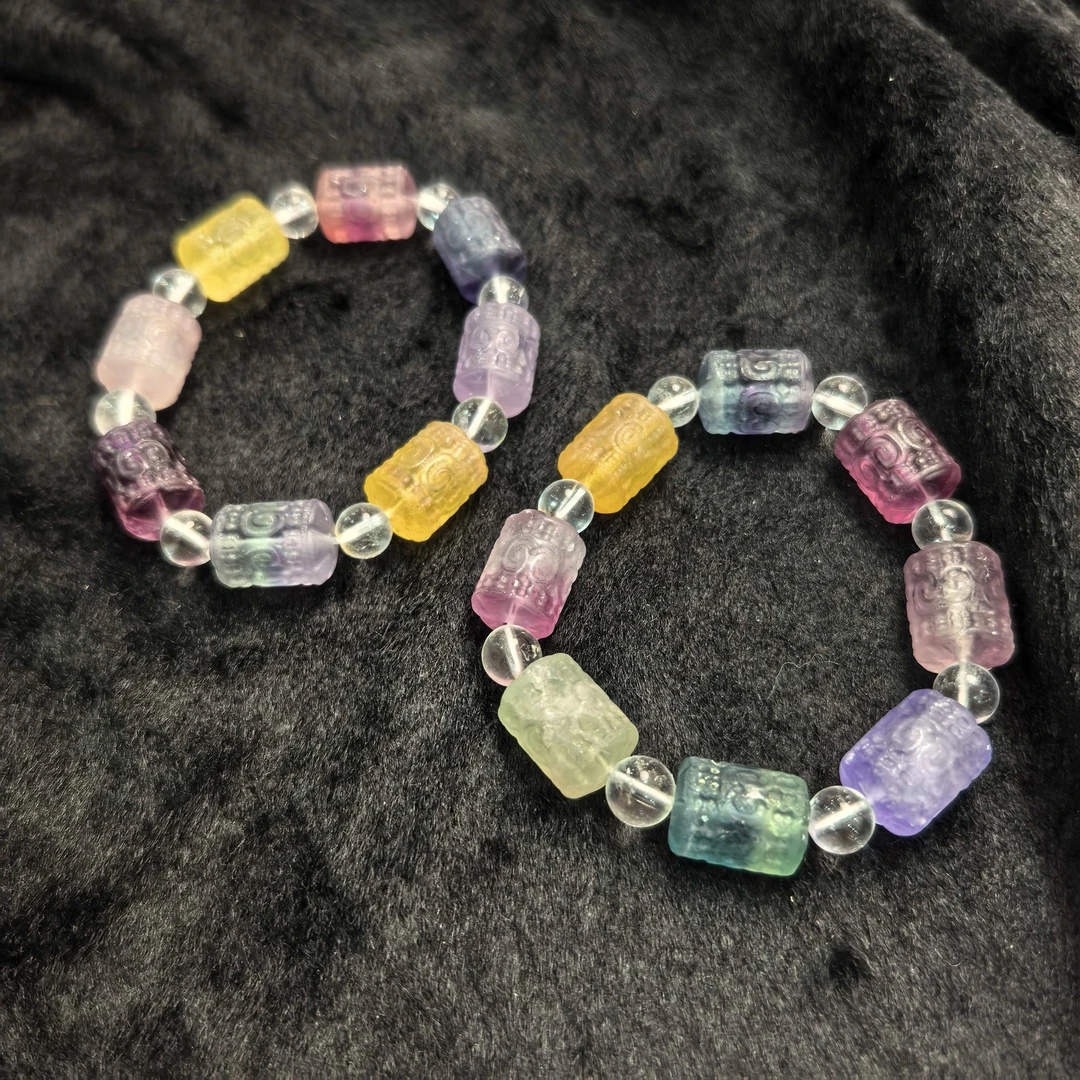 C3432梦幻七彩冰晶紫帝萤石手串-多样性发货只发一件