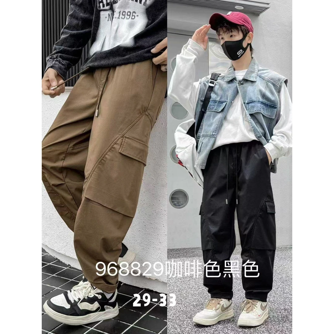 【968829-咖色】青少年春款休闲运动裤