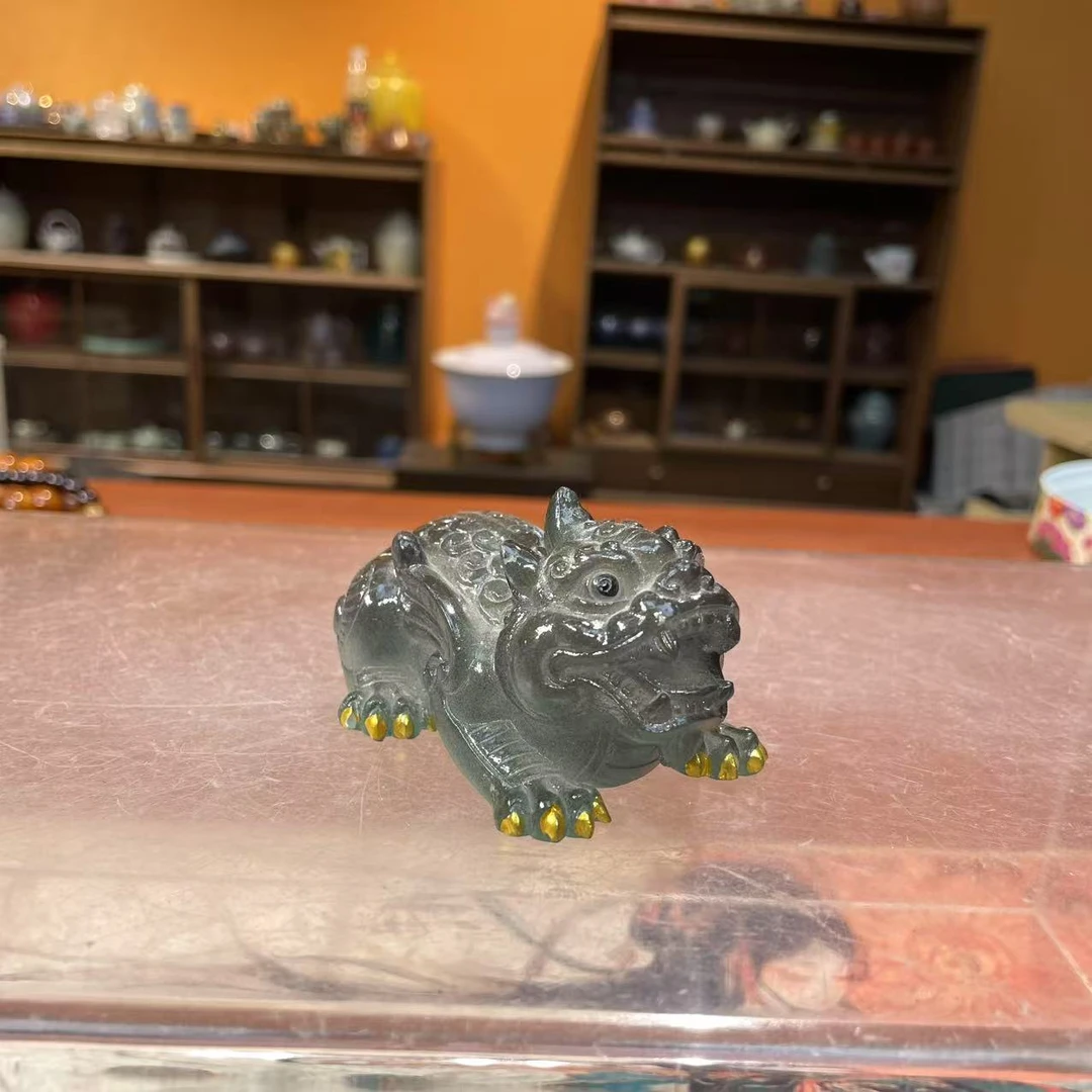 心名茶器 创意飞天貔貅绿色精美小茶宠-4936