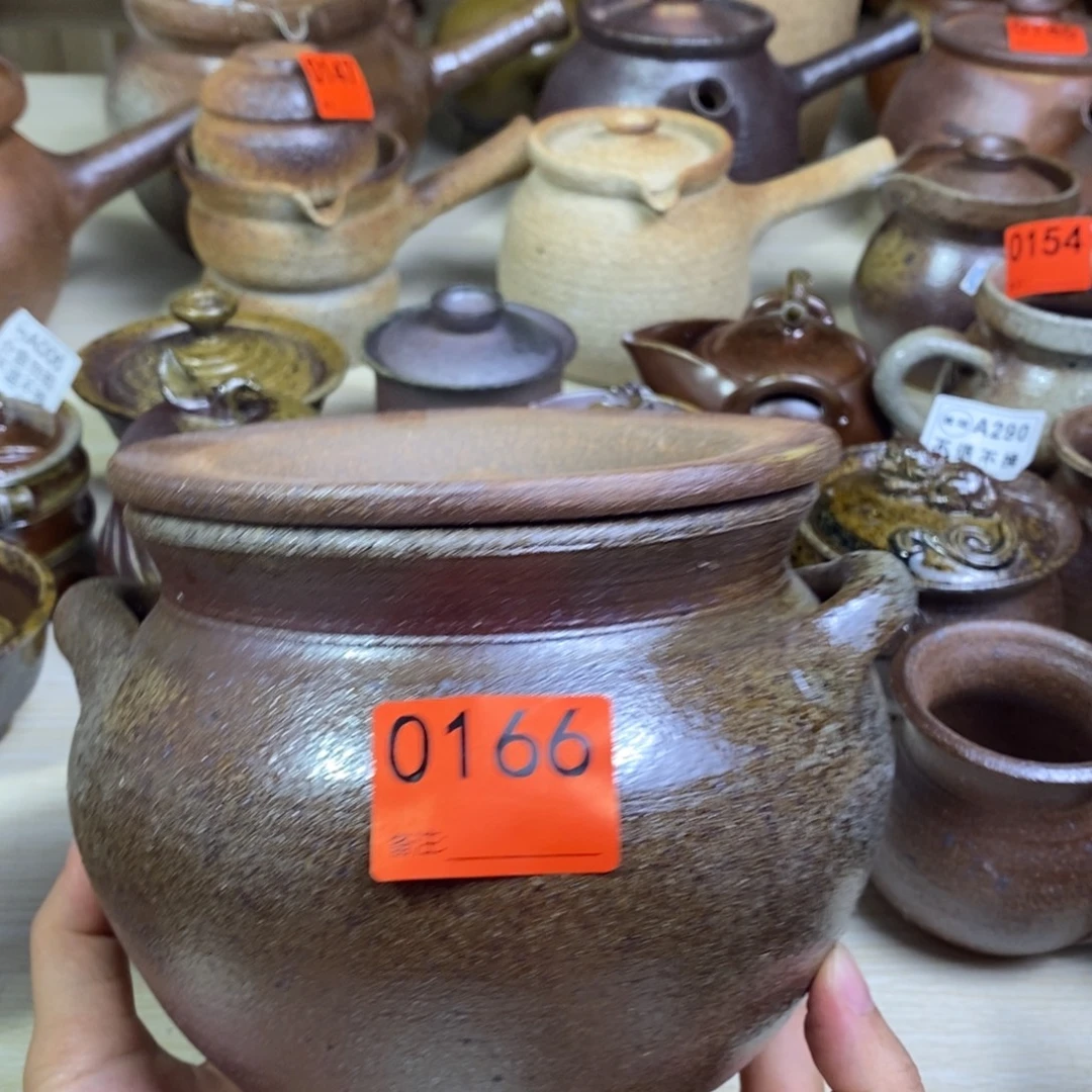 柴烧粗陶土砂锅1.5升