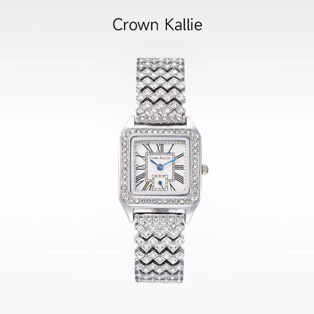 Crown Kallie【维纳斯女神】满天星系列方形气质钢带女士腕表ck8120