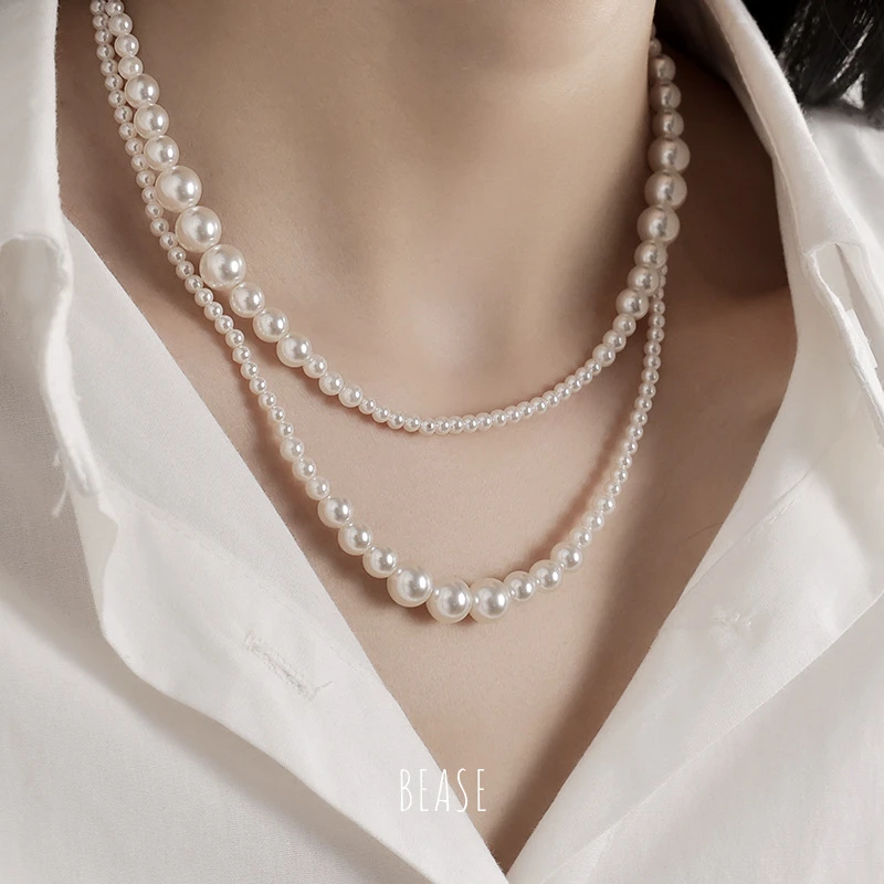 925银延长链深海母贝珠塔毛衣链1.2米长 MYL026