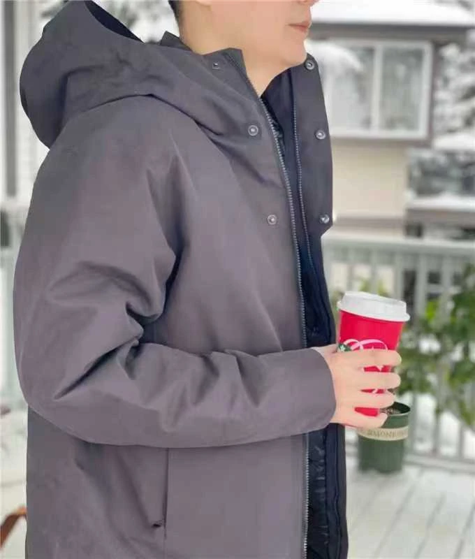 新款商务V系中长款男士外套冲锋衣