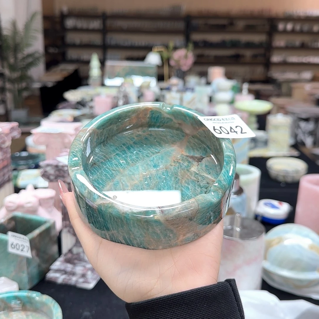 石材亚马逊绿烟灰缸6042