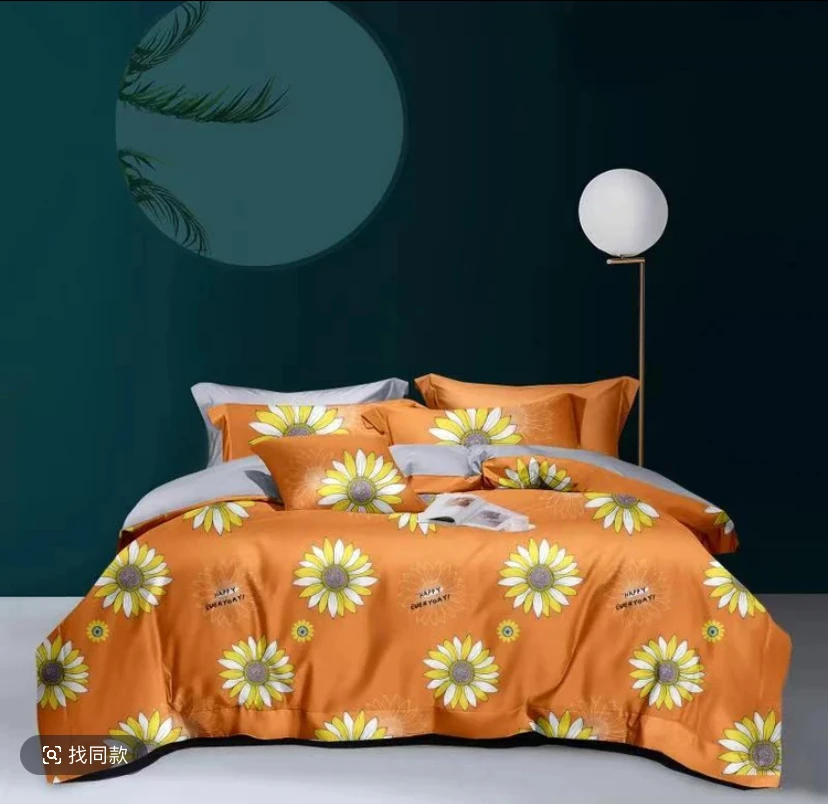 【单人床单】向日葵 斜纹 棉  加厚加大尺235*140布床印花