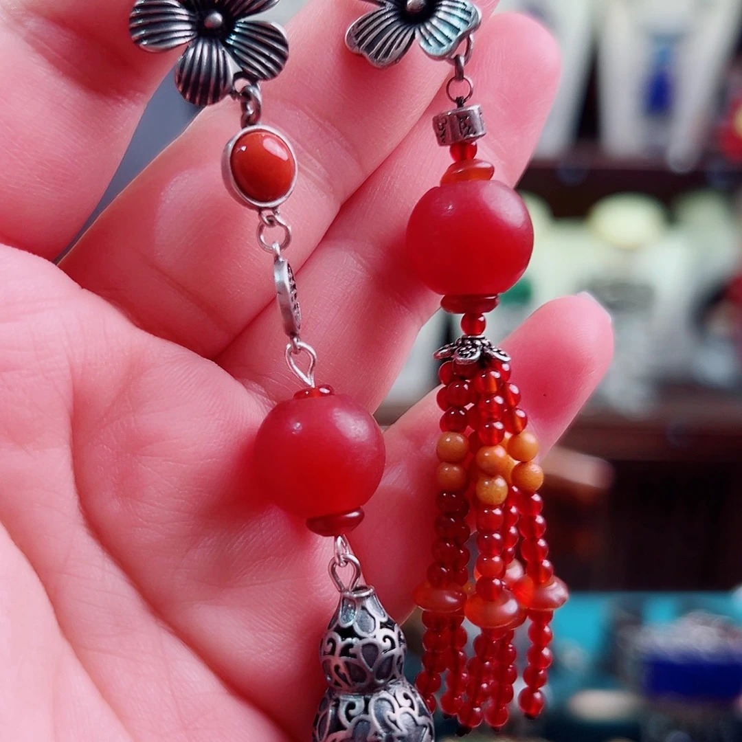 925银珐琅锦钰原创设计款式耳环