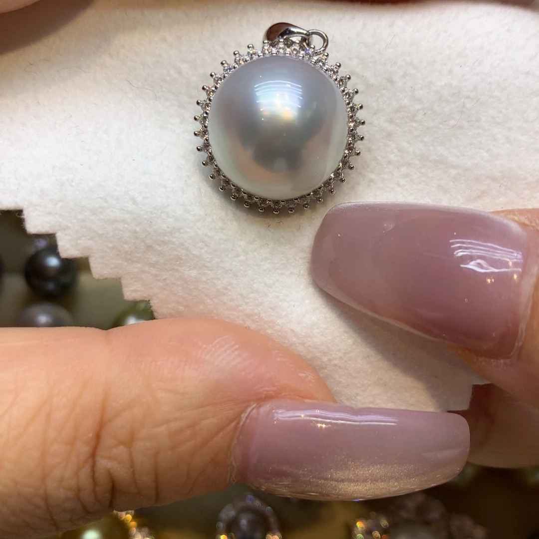 颈饰银S925镶嵌海水珍珠