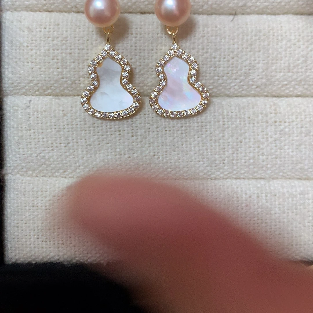 淡水珍珠耳饰合金