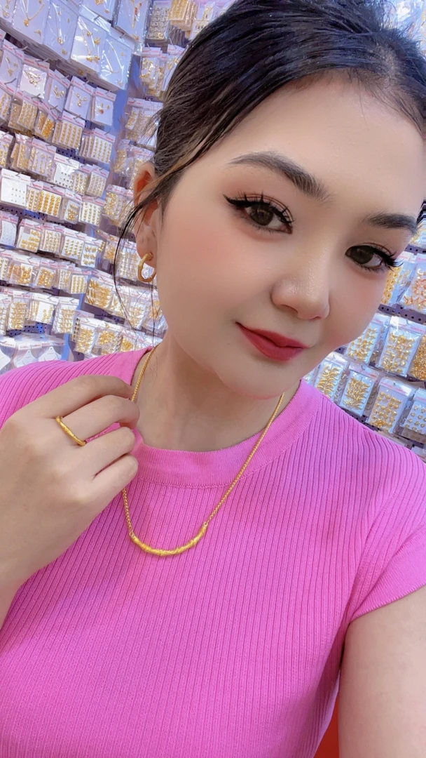 钛钢项链 1130新款三件套首饰耳环项链戒指爆款白搭时尚金色