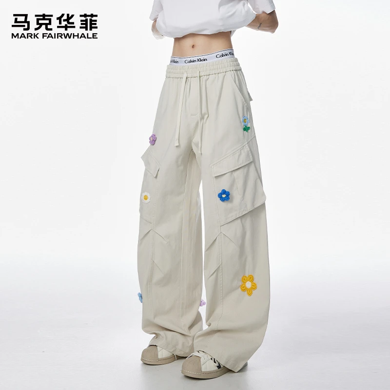 马克华菲美式纯棉休闲裤男士夏季薄款宽松潮牌复古多口袋工装裤子