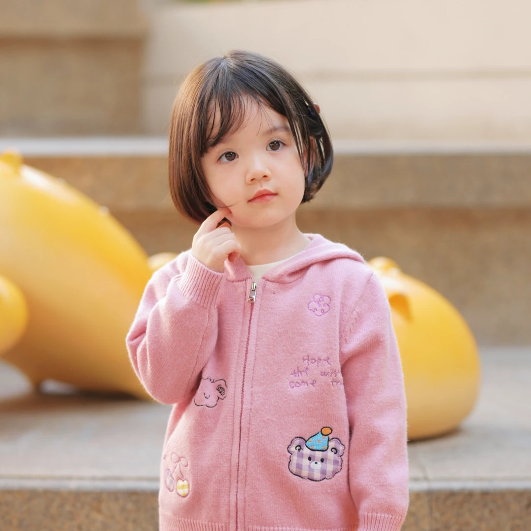 女童开衫外套春秋季2025新款女宝宝秋款小童儿童秋装衣服针织毛衣