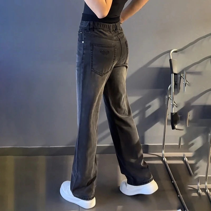 大码百搭潮牌男装痞帅男士牛仔裤显瘦潮高品质休闲裤轻奢宽松直筒