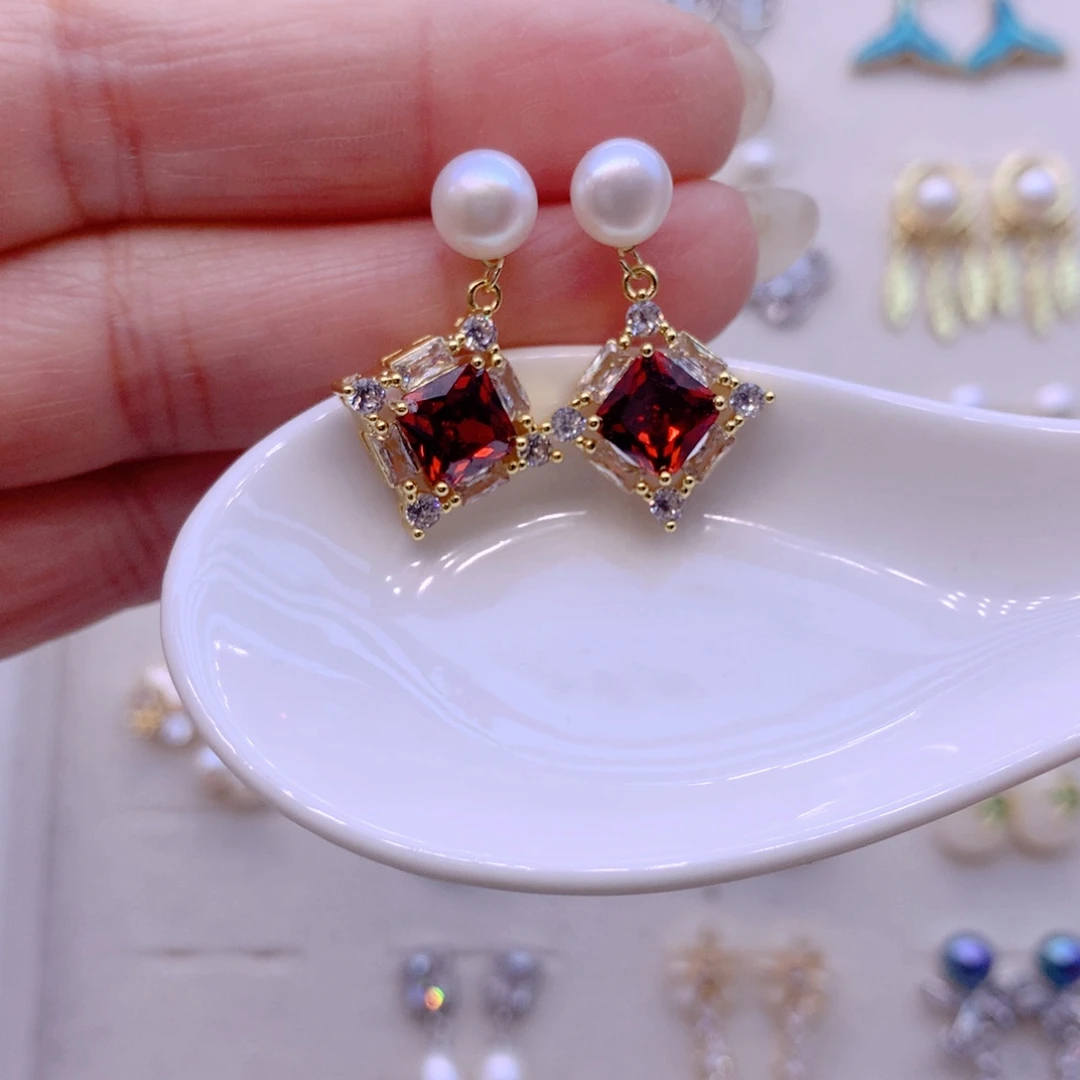 耳饰合金淡水珍珠