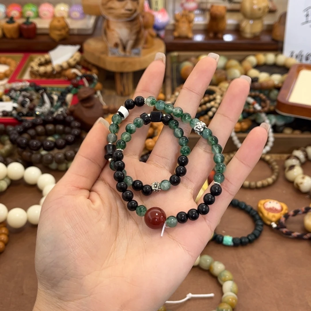 风车木（黑檀木）手串/手链暗夜玫瑰双圈