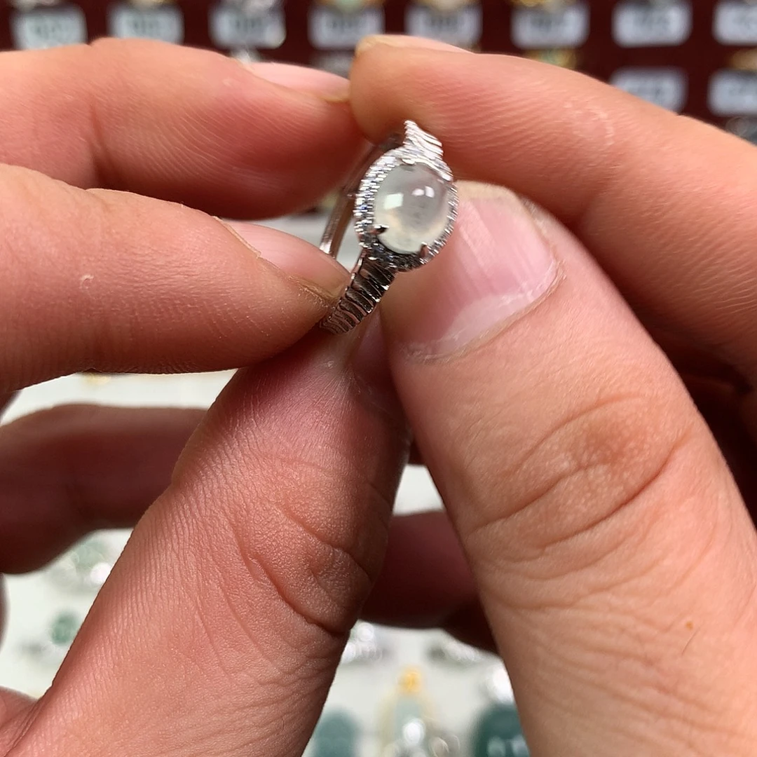 翡翠银S925镶嵌戒指678