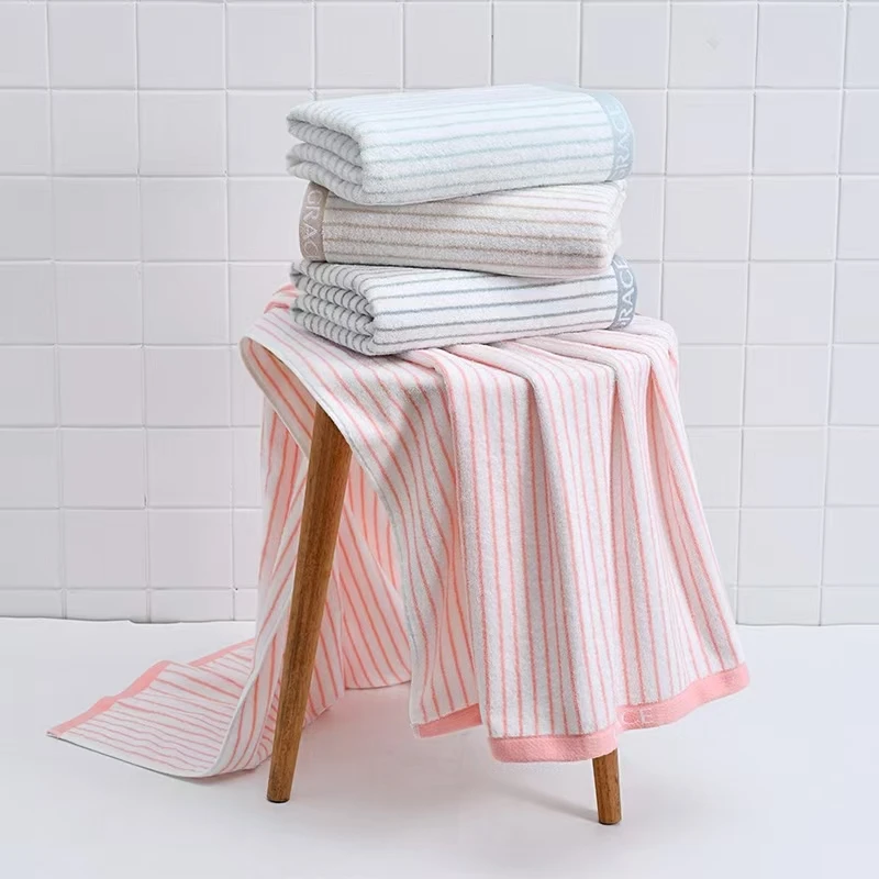 grace/洁丽雅纯棉吸水细条浴巾