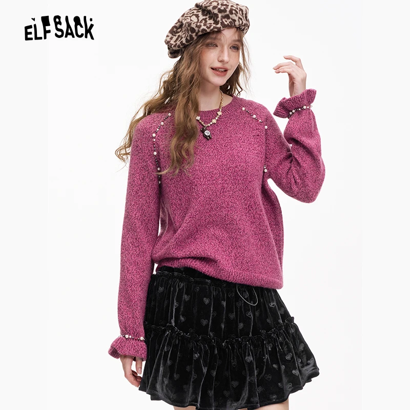 【陈嘉尔专属】妖精的口袋毛衣女2025年新款设计感穿搭时尚复古宽