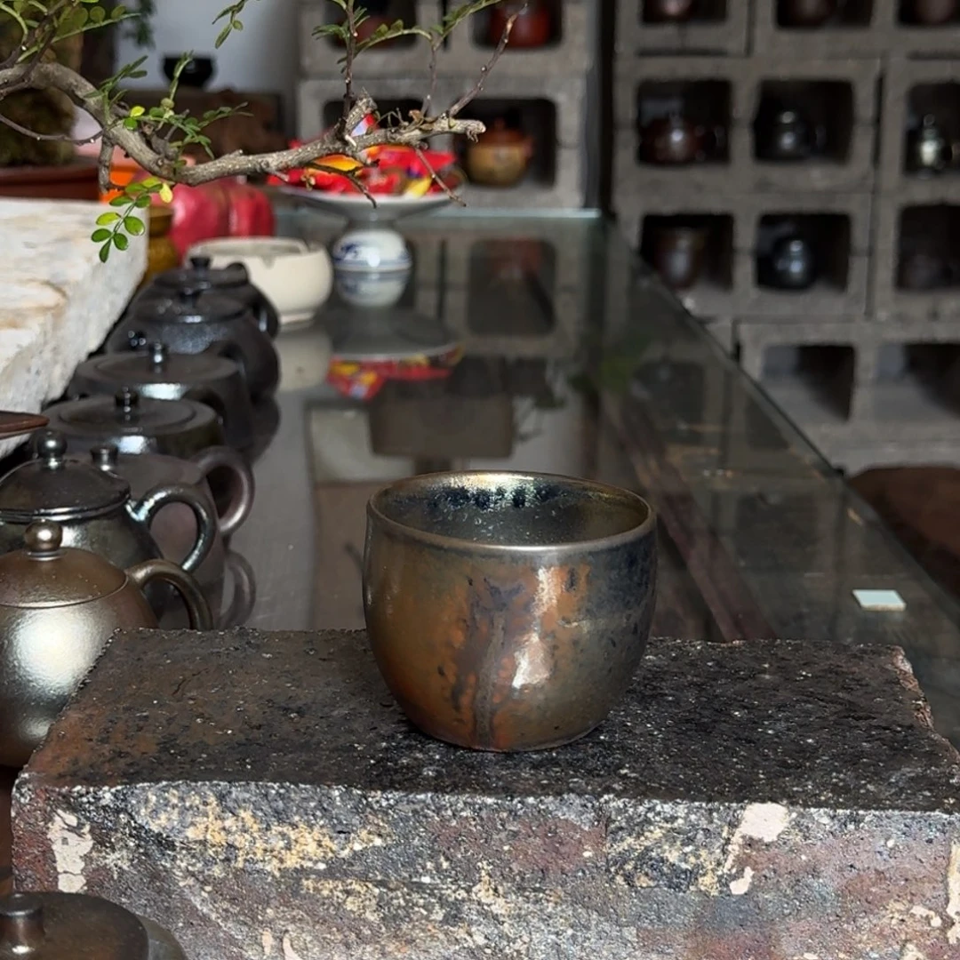 建水紫陶紫泥柴烧茶具主人杯