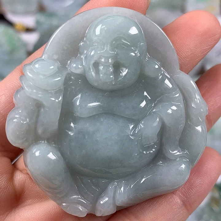 翡翠未镶嵌颈饰逍遥佛福利卡厚10+