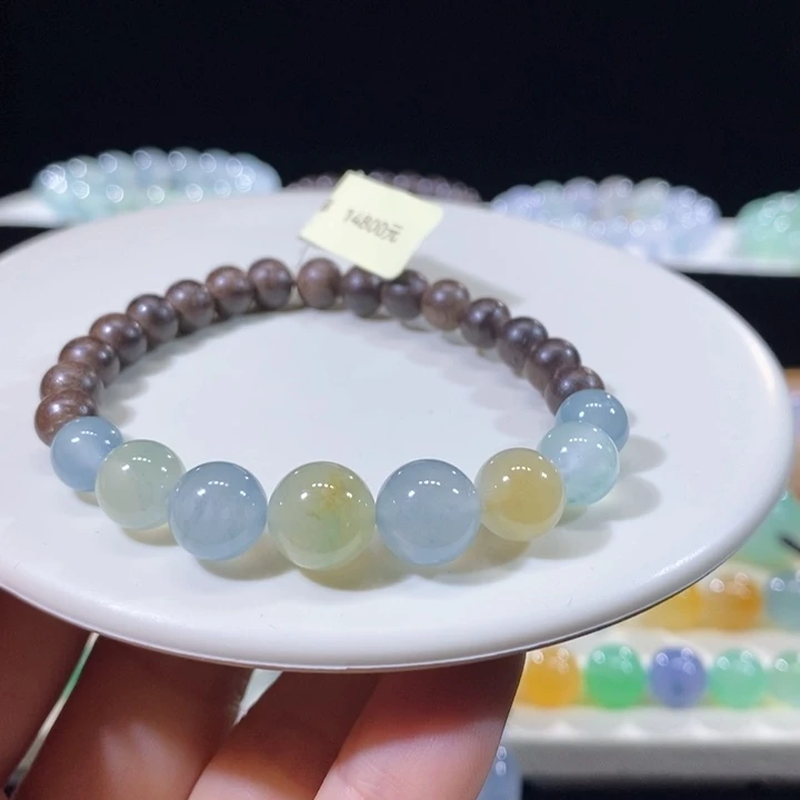 翡翠未镶嵌吊坠(不含链)翡翠莫兰迪圆珠手串