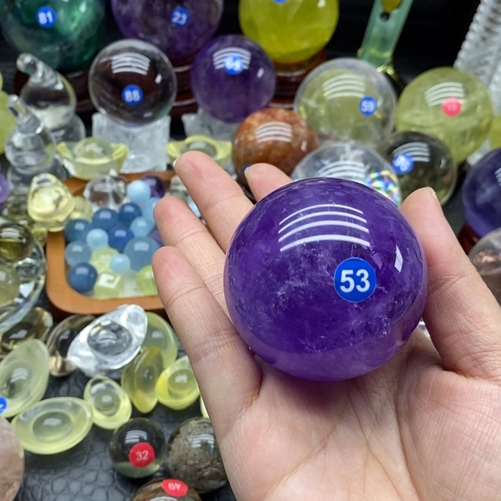 岁***谈石材天然紫水晶球
