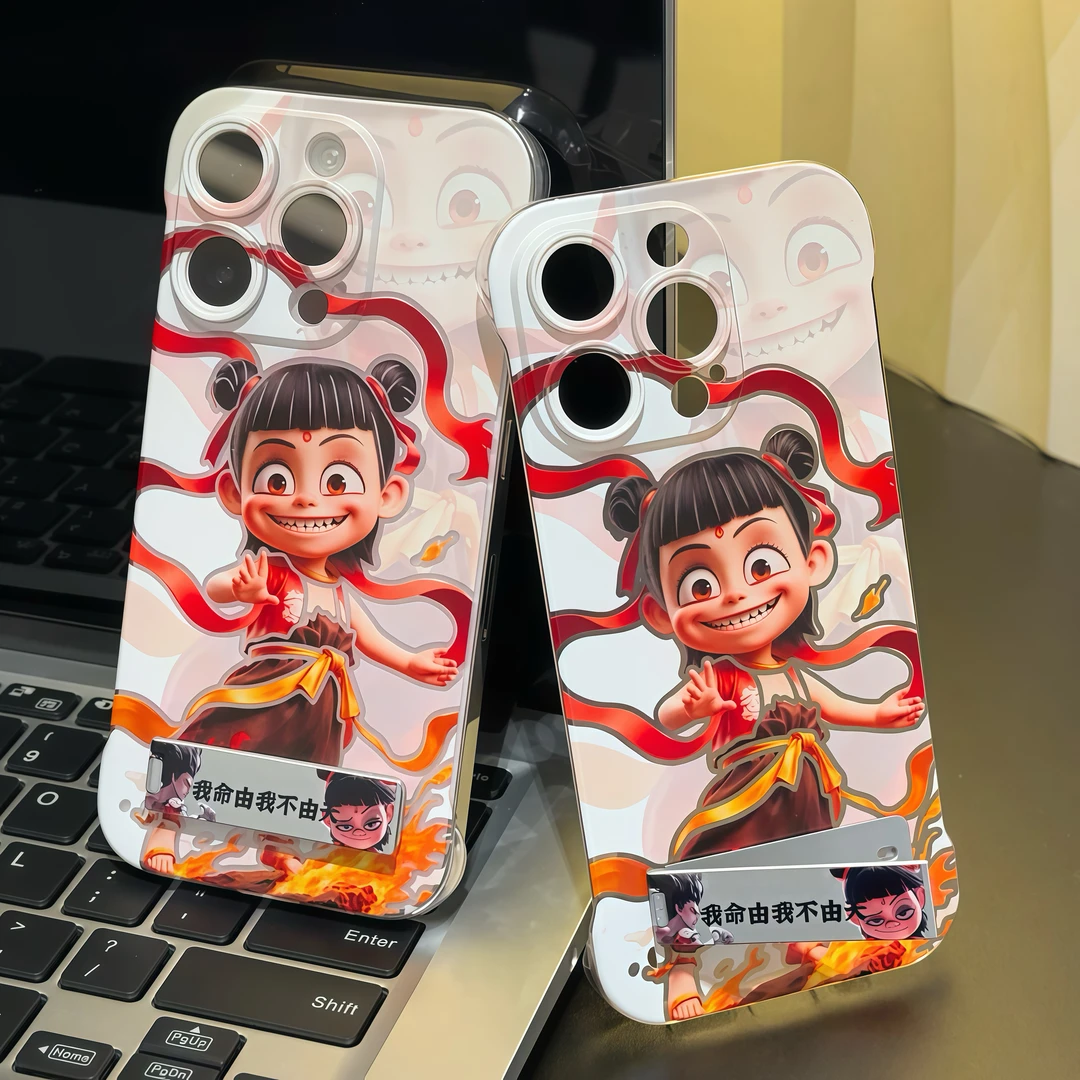 重影哪吒支架无边框适用苹果16/15手机壳华为P70vivo小米15oppo套