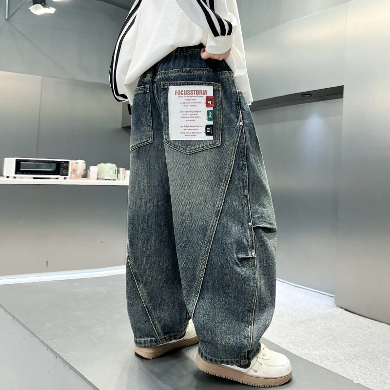 童装男童秋装裤子春秋款2025新款牛仔裤长裤儿童中大童男孩秋季潮