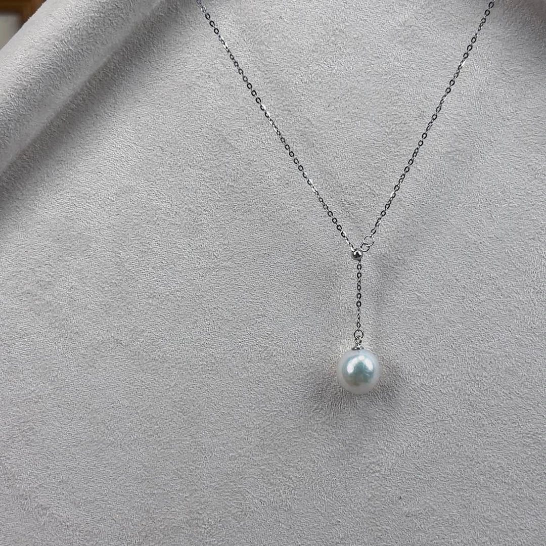 耳钉银S925镶嵌淡水珍珠