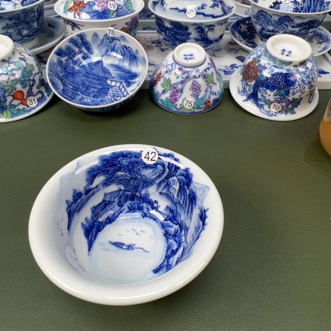 陶瓷景德镇纯手工纯手绘茶具木木42