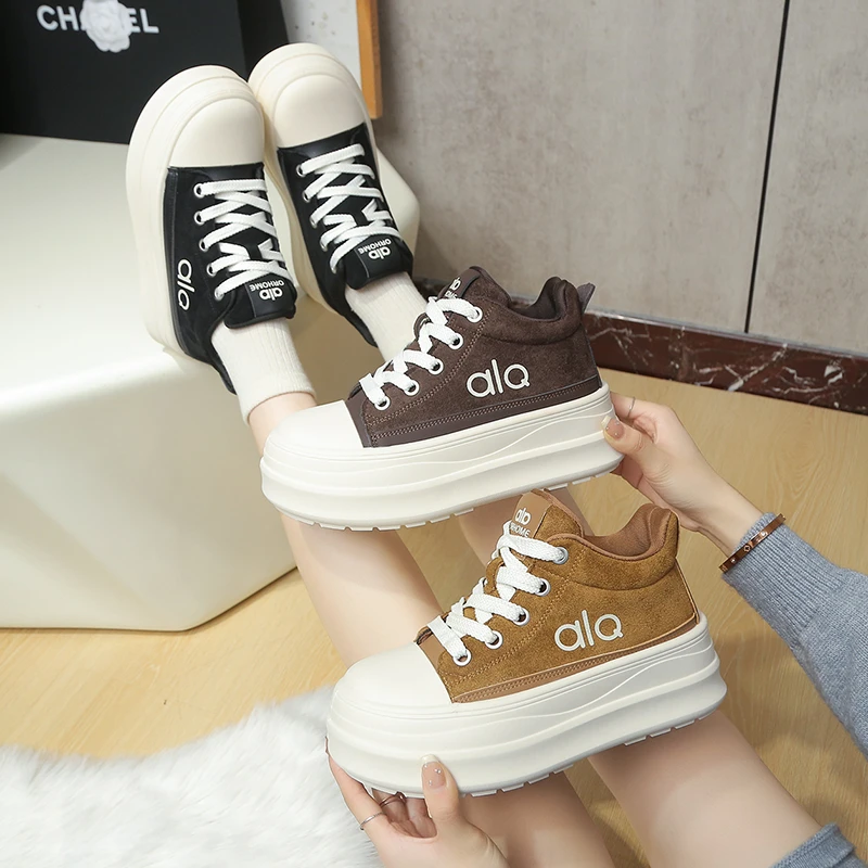 欧洲站增高7厘米厚底百搭高帮鞋女2025秋冬加绒设计师款小白鞋