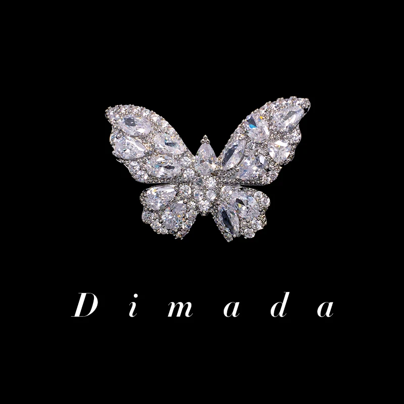 合金合成锆石胸针  d1198闪钻蝴蝶胸针女高端精致时尚气质配饰
