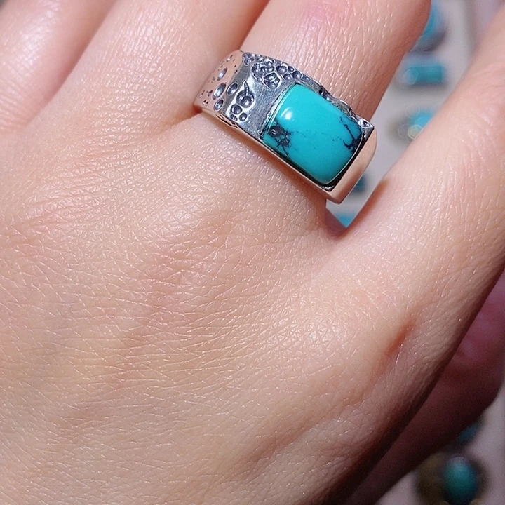 绿松石银S925镶嵌颈饰