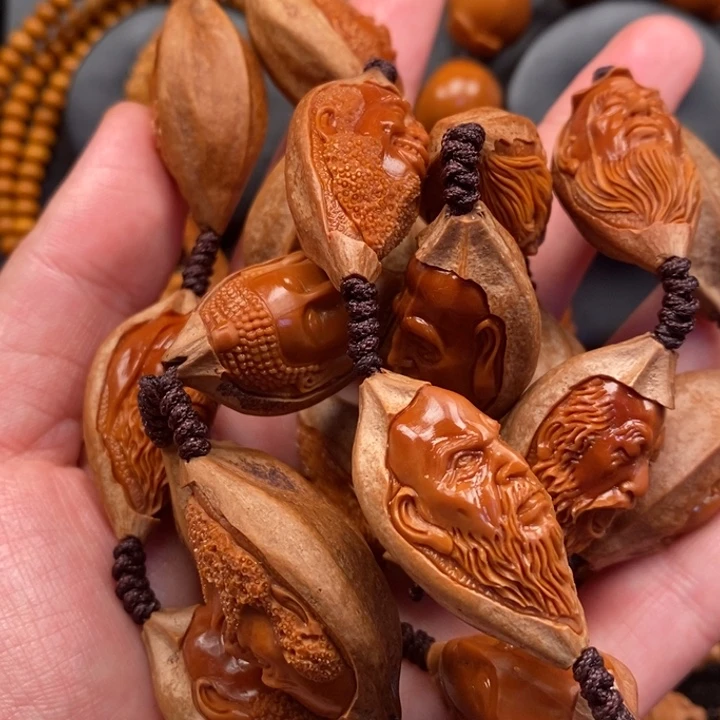 对***歌手串/手链橄榄核精品罗汉脖挂