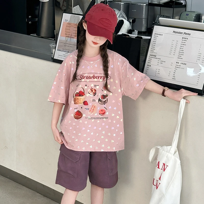 女童裤子夏装中裤夏季薄款新款6-12岁儿童大童休闲洋气短裤潮款