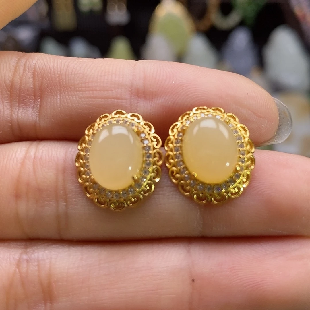 和田玉银S925镶嵌颈饰