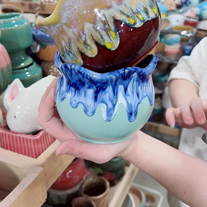 有孔，凑单福利满10元发货陶瓷多肉花盆！